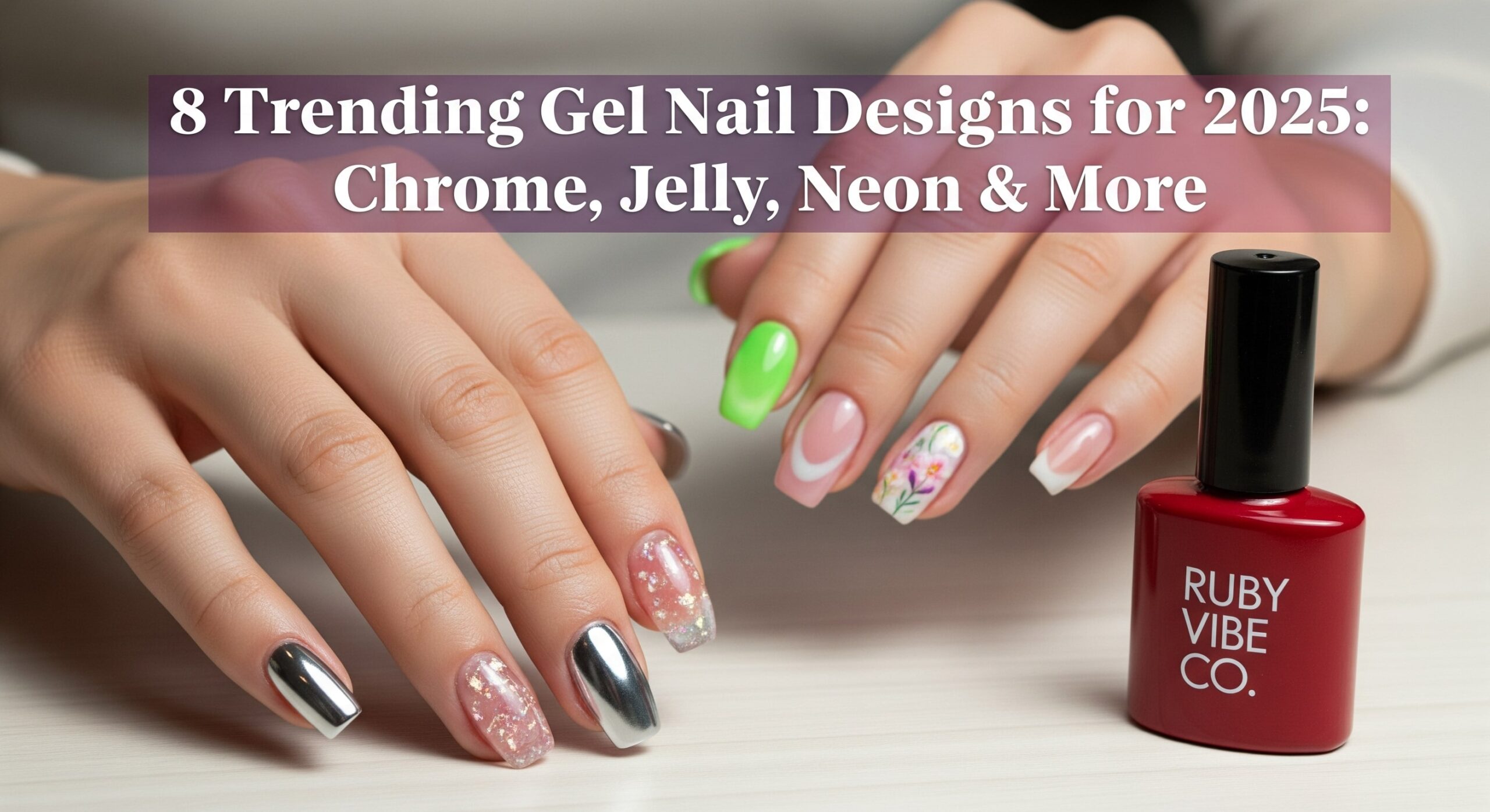8 Trending Gel Nail Designs for 2025: Chrome, Jelly, Neon & More
