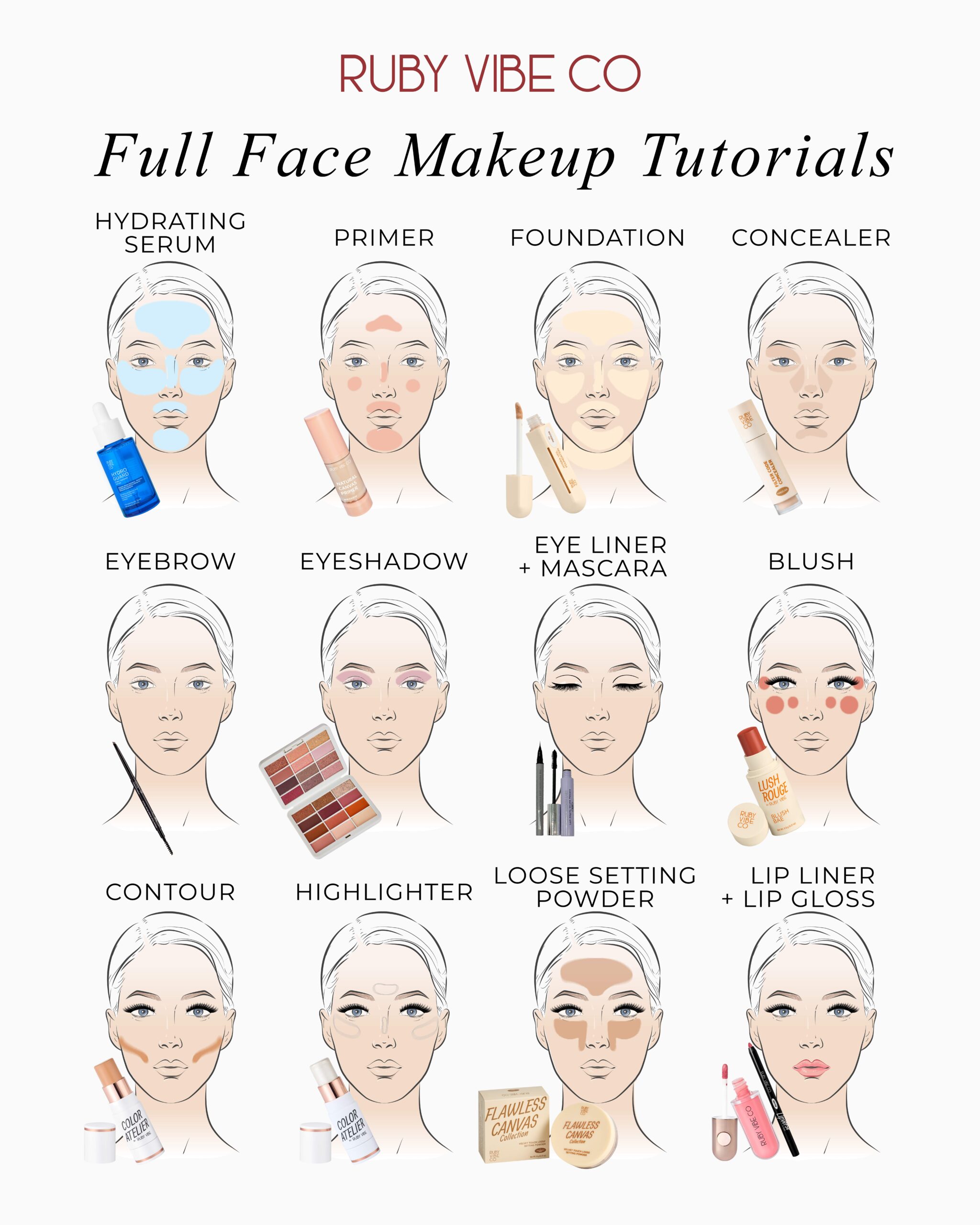 Full face makeup tutorials