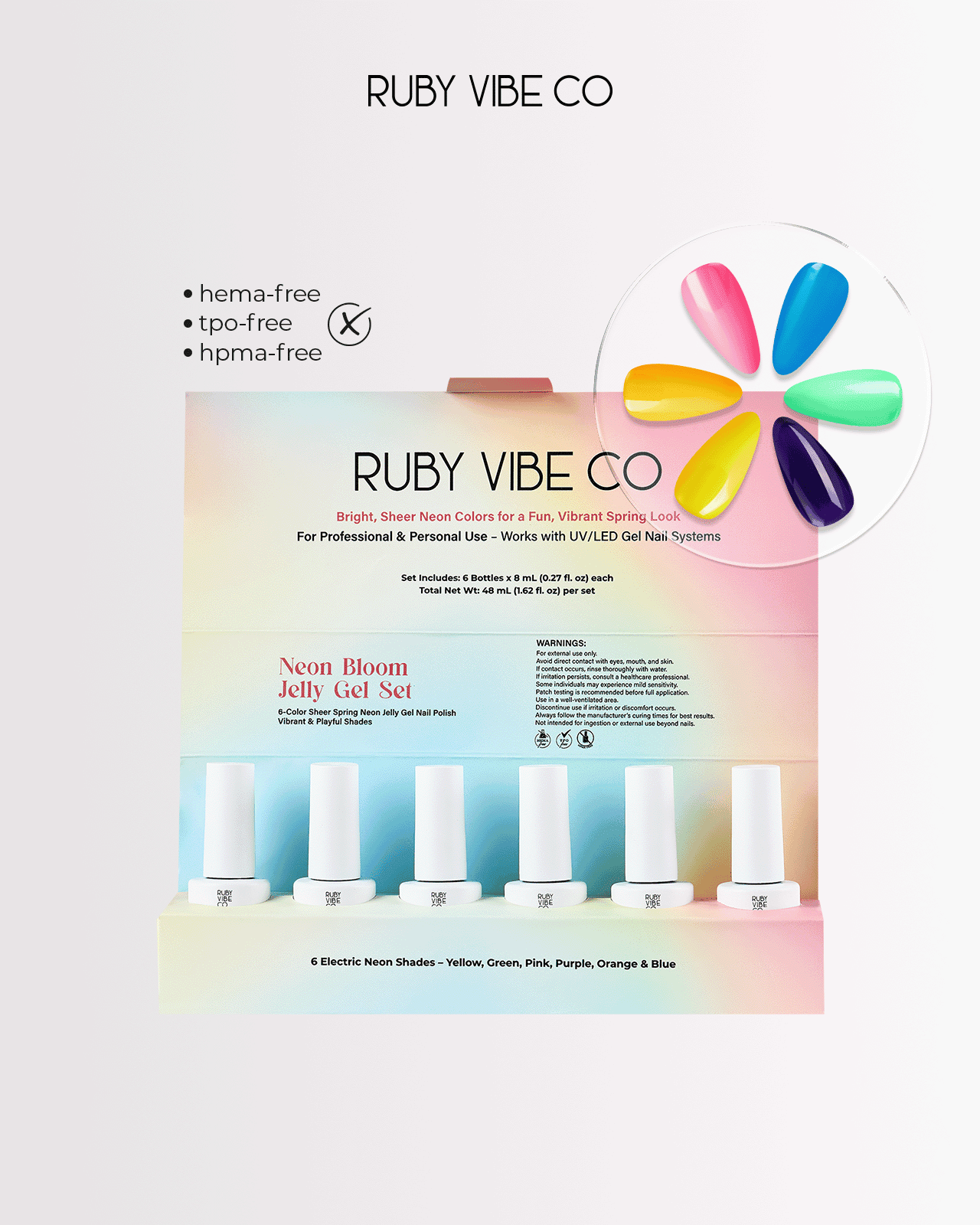 Ruby vibe co Neon Bloom Jelly Gel set