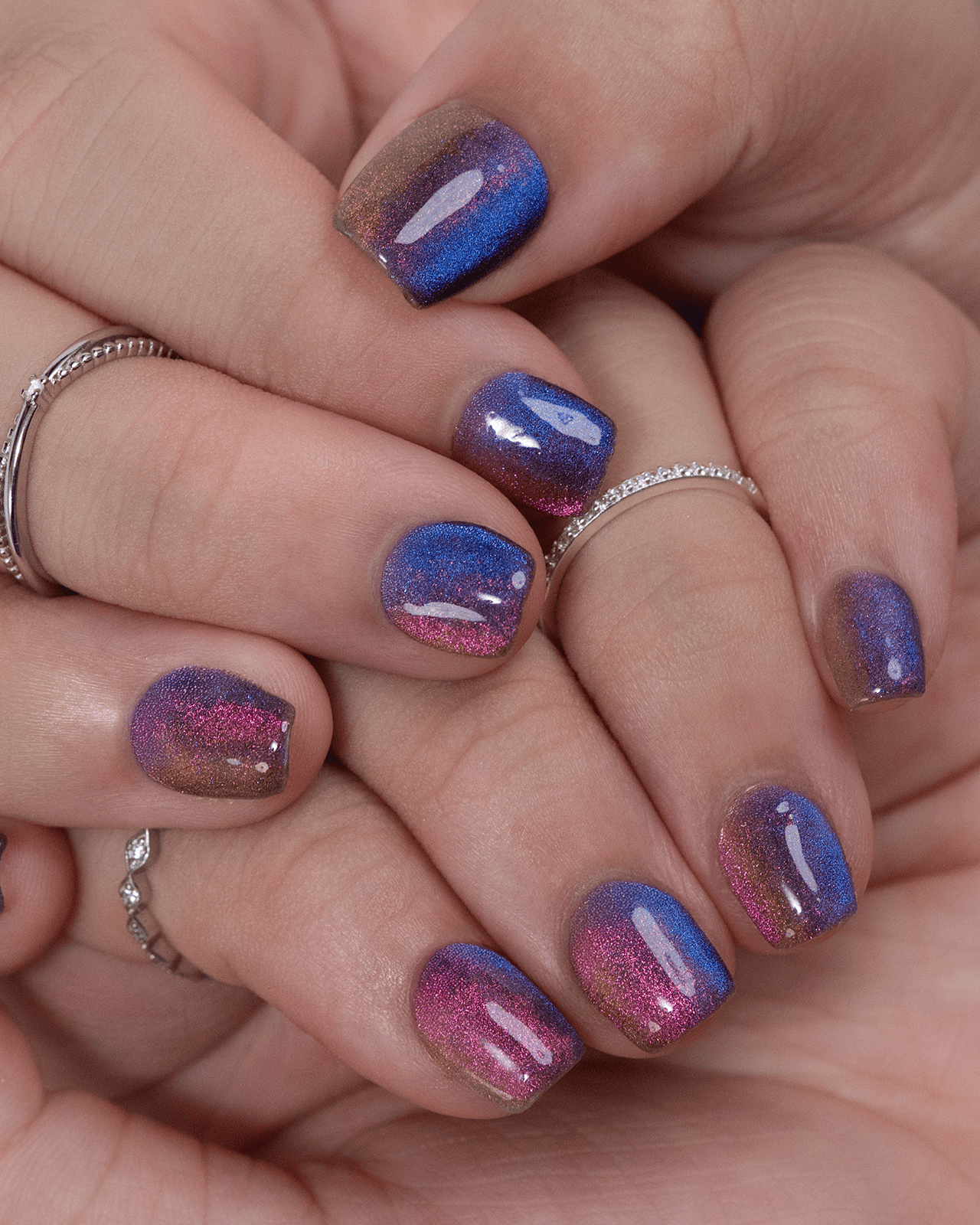 A hand with square nails style