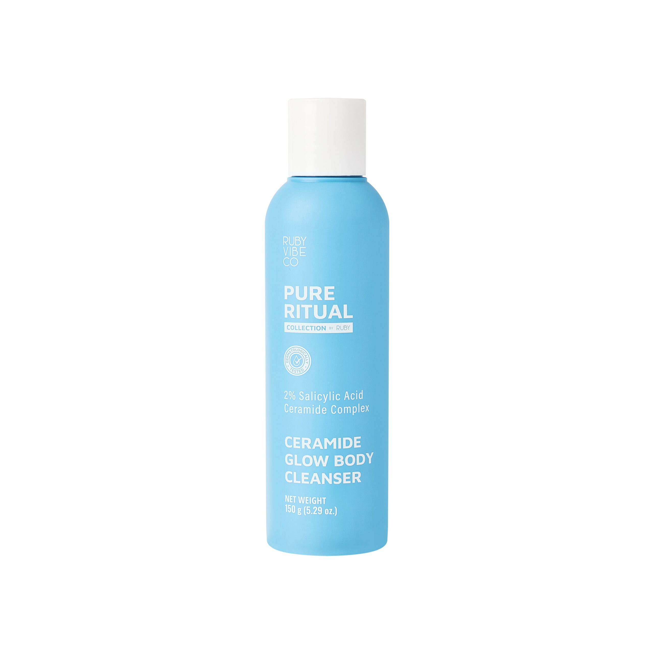 A product shot of a body cleanser, representing a gentle, effective alternative to harsh soaps or scrubs that should be avoided for back acne treatment.